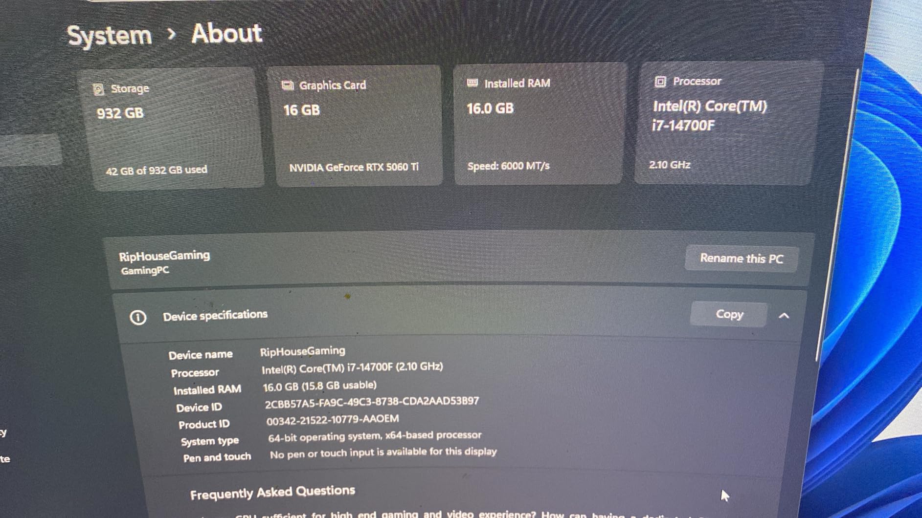 CyberPowerPC Gamer Xtreme VR Gaming PC, Intel Core i7-14700F 2.1GHz, GeForce RTX 5060 Ti 16GB, 16GB DDR5, 1TB PCIe 4.0 SSD, WiFi Ready & Windows 11 Home (GXiVR8040A17) customer photo 1