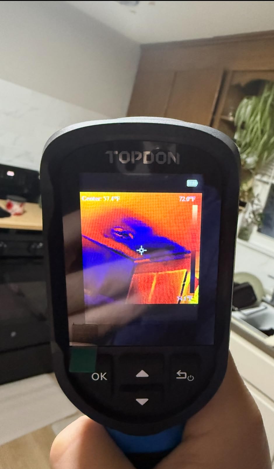 TOPDON TC004 Mini Thermal Imaging Camera, 240 x 240 TISR Resolution, 15-Hour Battery Life, 128 x 128 IR Resolution, 25Hz Handheld Infrared Camera with High/Low Temp Alerts, Auto Shutdown- Blue customer photo 1