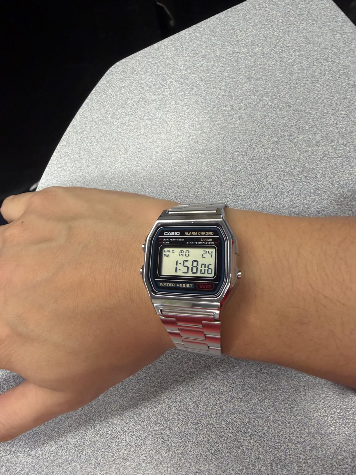 A158WA Series | Unisex Digital Watch | Vintage | WR | 100 SEC Stop Watch | Daily Alarm | Regular Time Keeping: Hour, Minute, Second, PM, Date, Day | Led Light | 7 Yr Battery customer photo 1