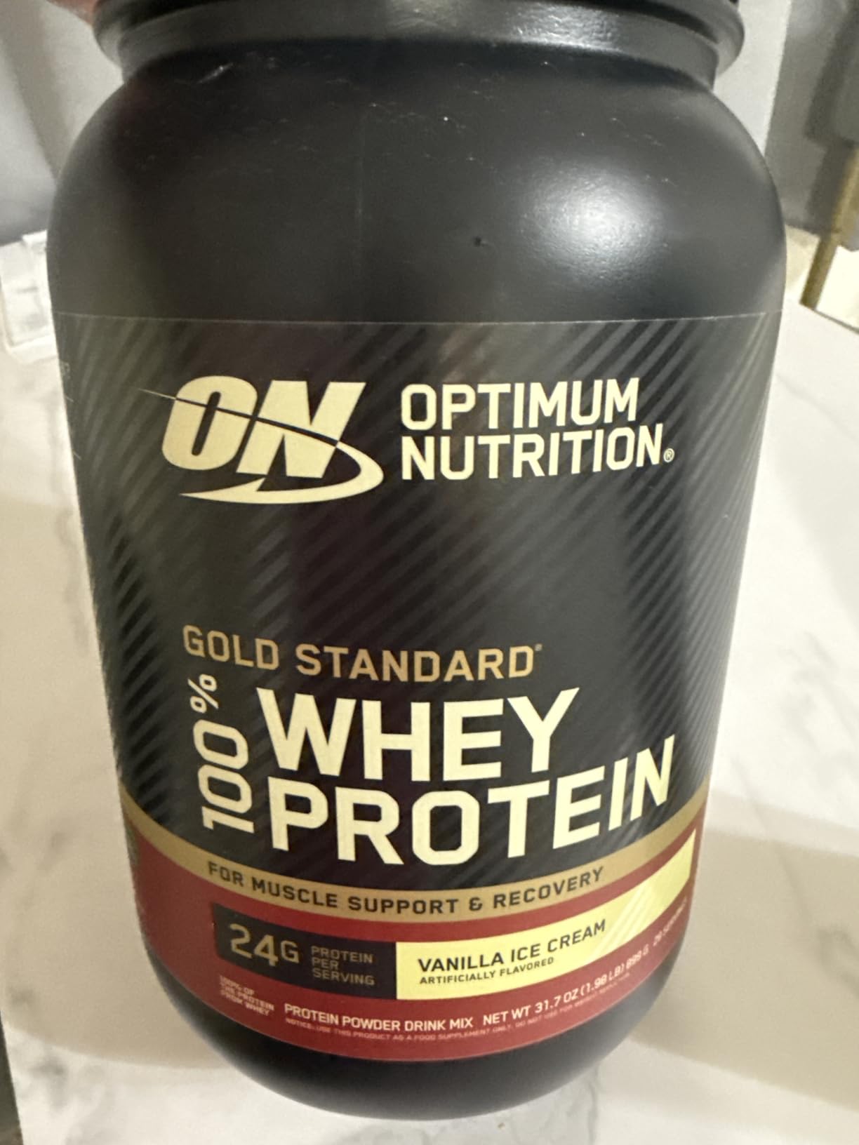 Optimum Nutrition Gold Standard 100% Whey Protein Powder, Vanilla Ice Cream, 2 Pound (Packaging May Vary) customer photo 1
