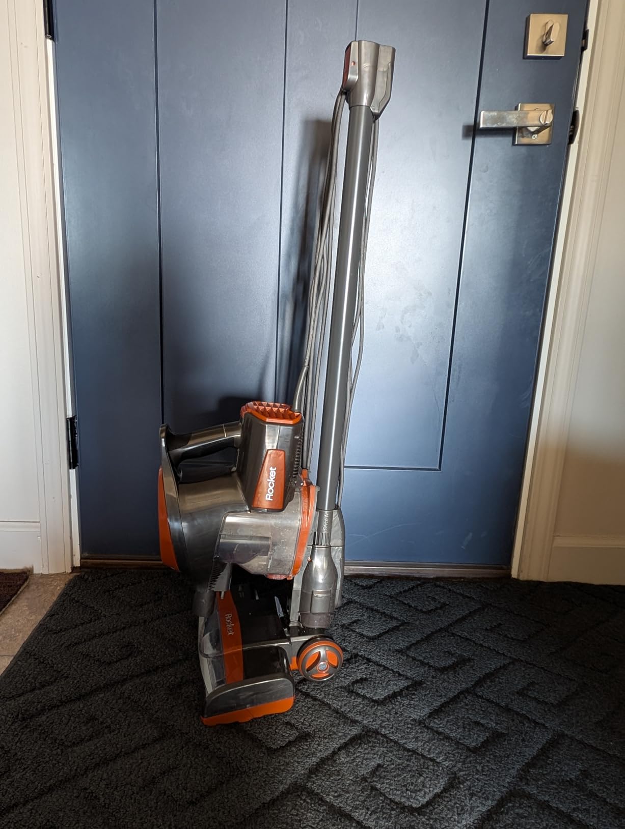 Rocket Ultra-Light Corded Bagless Vacuum for Carpet and Hard Floor Cleaning with Swivel Steering (HV301), Gray/Orange customer photo 2
