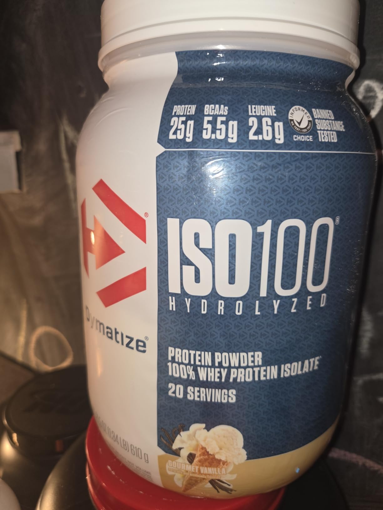 Dymatize ISO 100 Whey Protein Powder with 25g of Hydrolyzed 100% Whey Isolate, Vanilla 5 Pound, Package may vary customer photo 1