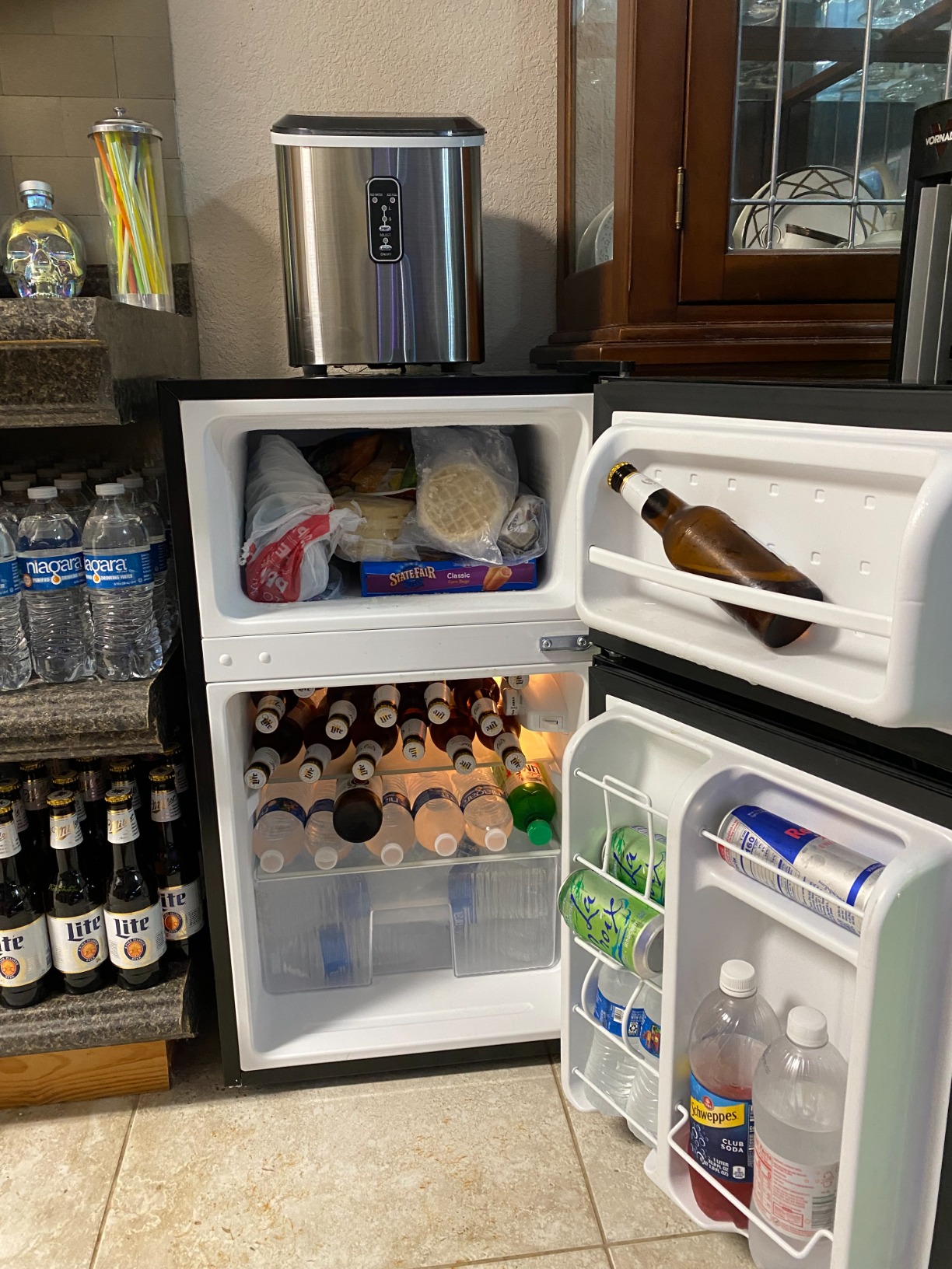 Midea WHD-113FSS1 Double Door Mini Fridge with Freezer for Bedroom Office or Dorm with Adjustable Remove Glass Shelves Compact Refrigerator, 3.1 cu ft, Stainless Steel customer photo 1