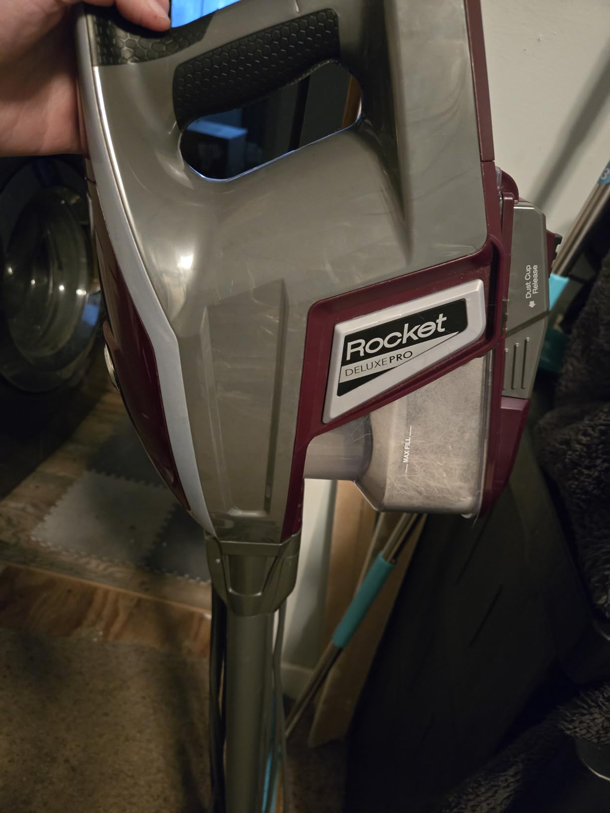 HV322 Rocket Pet Plus Corded Stick Vacuum with LED Headlights, XL Dust Cup, Lightweight, Perfect for Pet Hair Pickup, Converts to a Hand Vacuum, with (2) Pet Attachments, Bordeaux/Silver customer photo 2