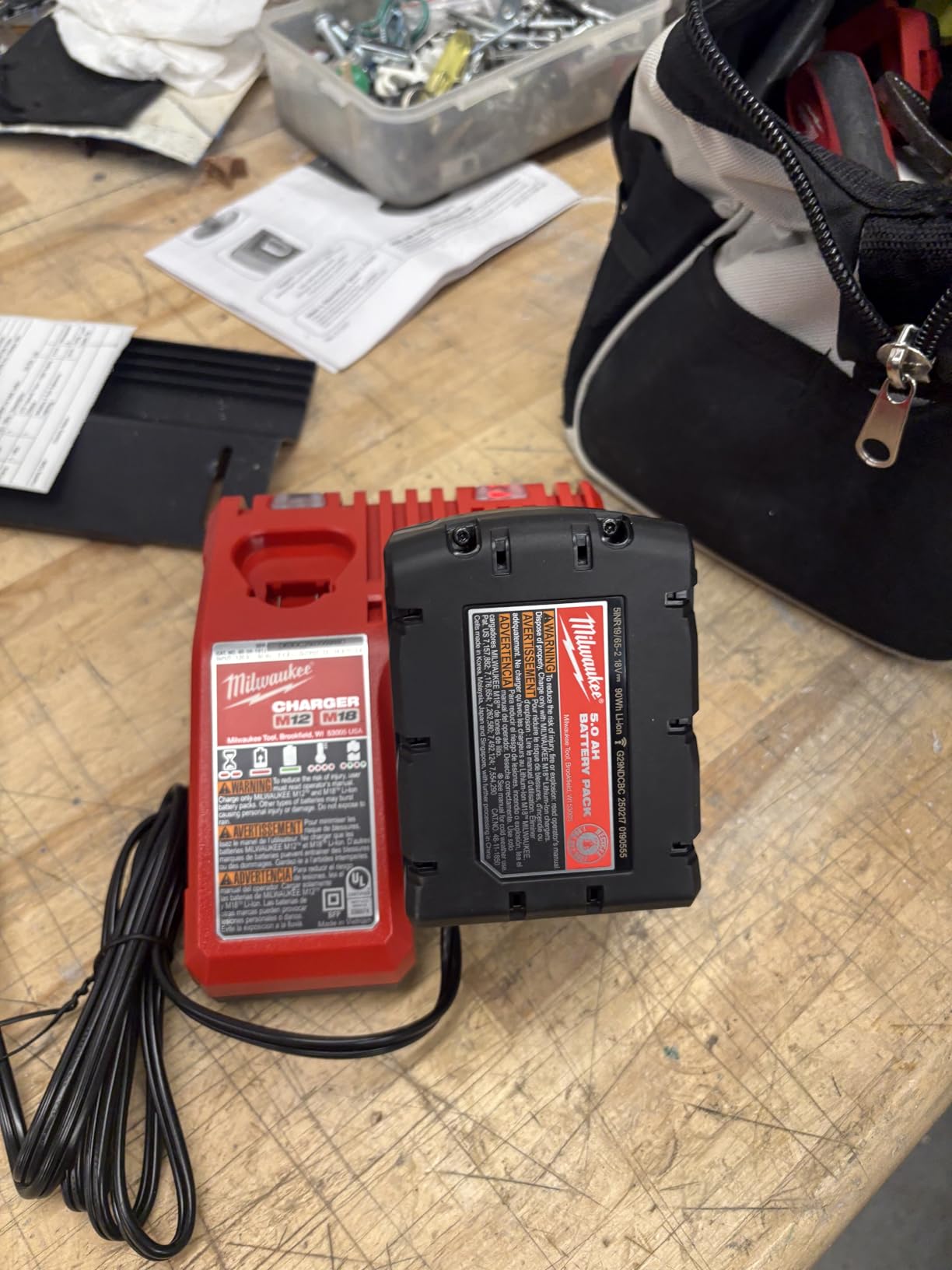 Milwaukee 48-59-1850 M18 RED LITHIUM XC 5.0Ah Batteries (2-Pack) + Multi-Voltage Charger Kit customer photo 2