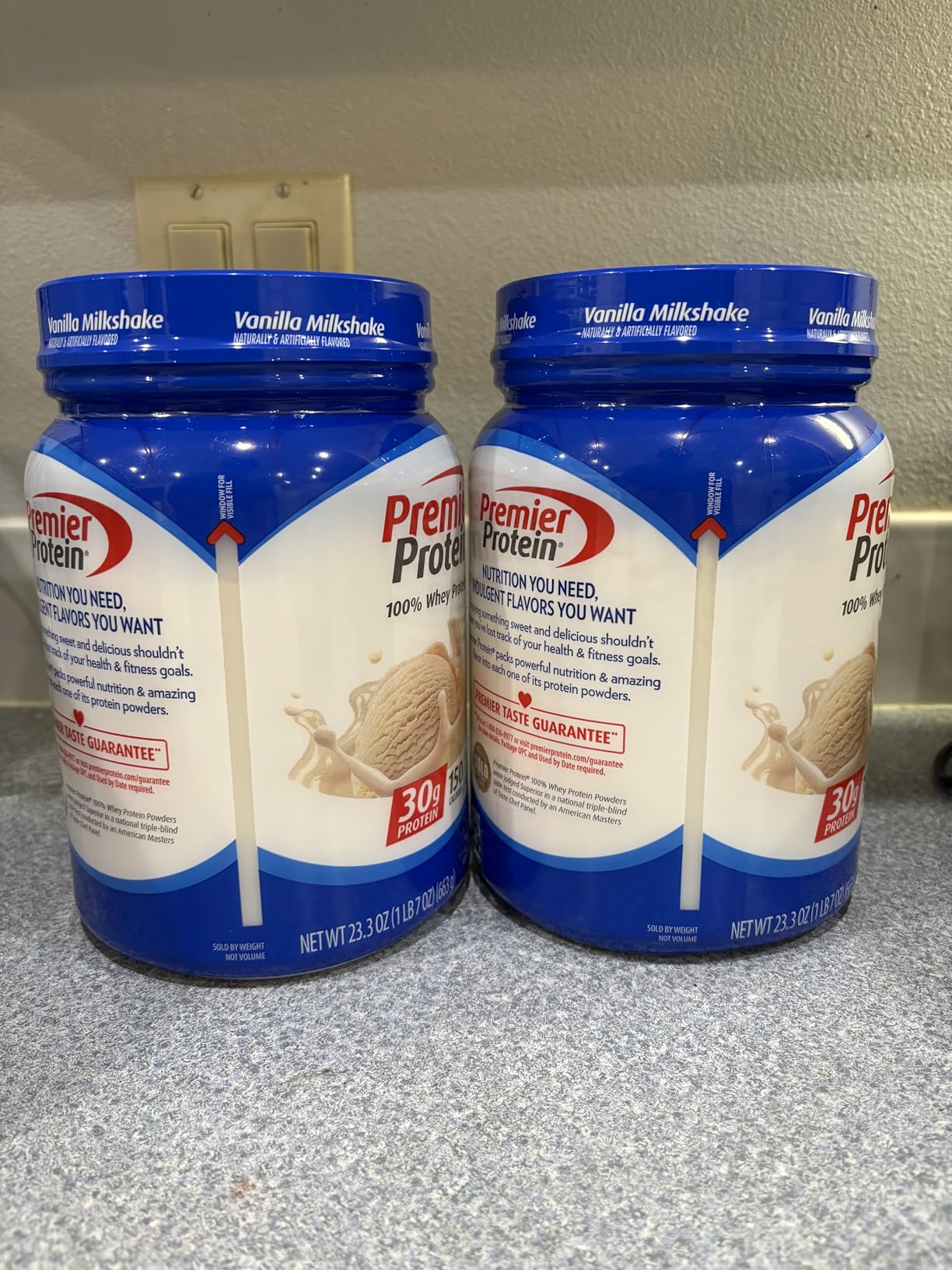 Premier Protein Powder, Vanilla Milkshake, 30g Protein, 1g Sugar, 100% Whey Protein, Keto Friendly, No Soy, Gluten Free, 23.3 oz (17 Servings) customer photo 1