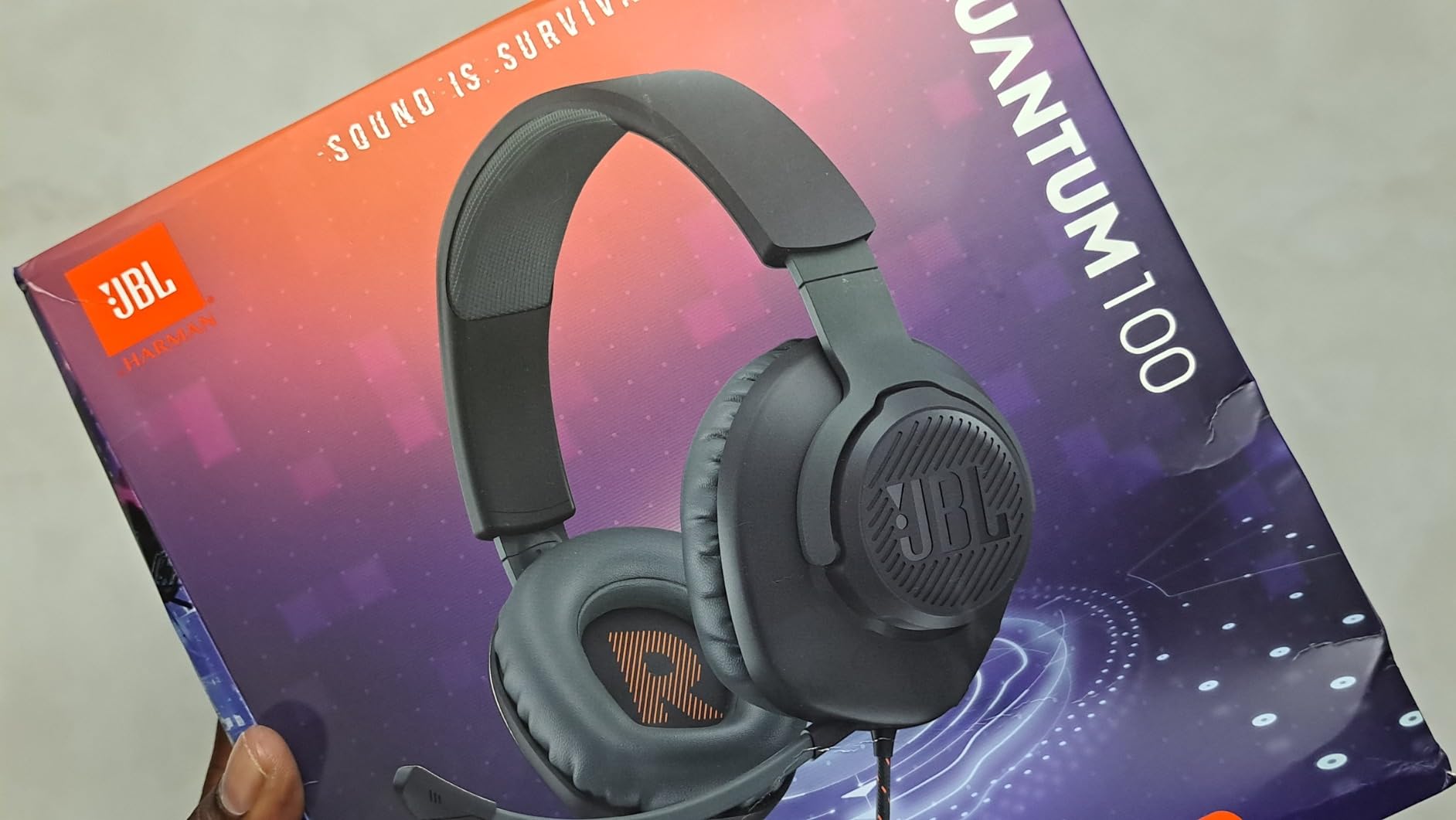 JBL Quantum 100 - Wired Over-Ear Gaming Headphones - White, Large customer photo 1