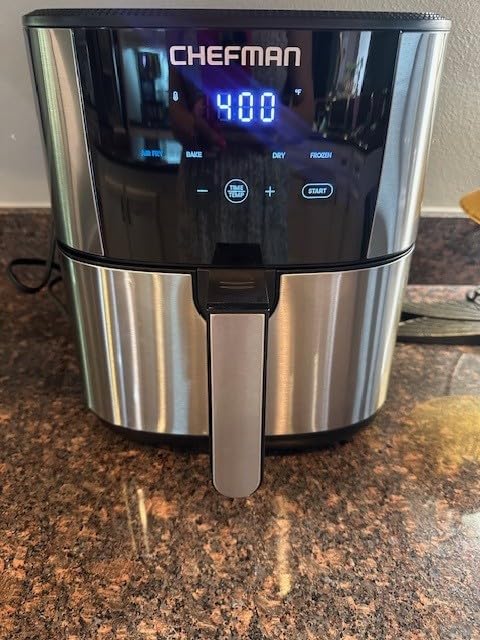Chefman Air Fryer 8 Qt | TurboFry 4-in-1 with 450F Hi-Fry Option for Crispier Results | Bake, Dehydrate, Frozen | XL Nonstick Dishwasher-Safe Basket | Stainless Steel customer photo 1