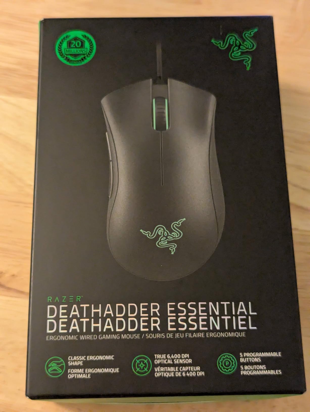 Razer DeathAdder Essential Gaming Mouse: 6400 DPI Optical Sensor - 5 Programmable Buttons - Mechanical Switches - Rubber Side Grips - Classic Black customer photo 2