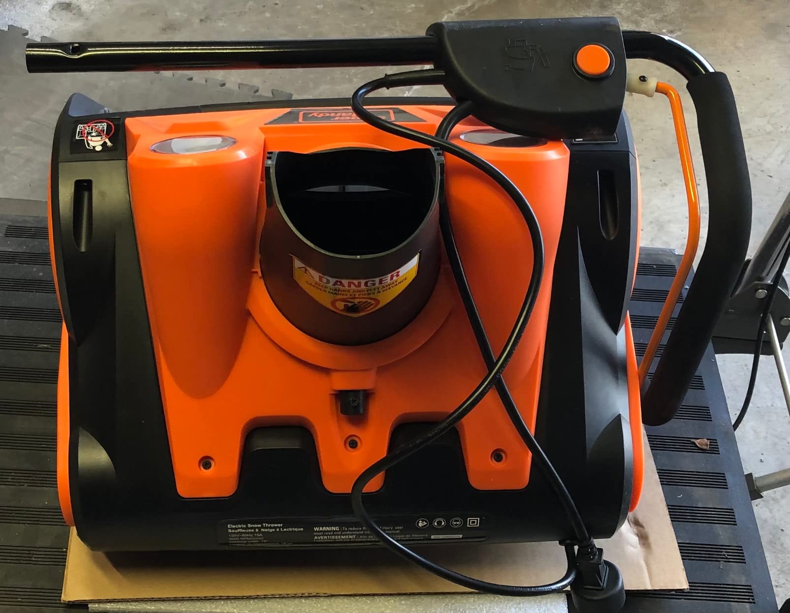 SuperHandy Electric Snow Thrower Walk-Behind Blower Corded AC 120V 15A 18 x 10 Inch Clearing Path 25 Feet Throwing Distance 720 lbs/Min LED Headlights for Driveway Walking Path Yards customer photo 1