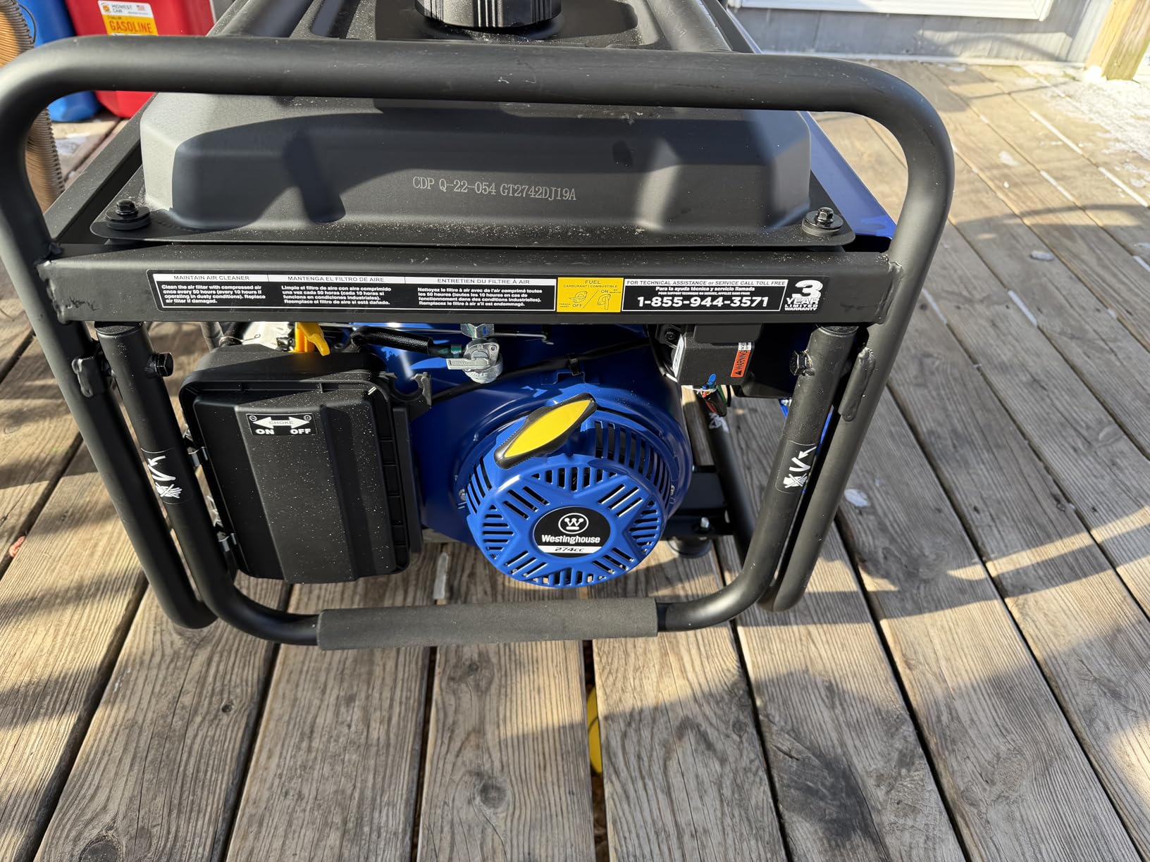 Westinghouse 6500 Watt Dual Fuel Home Backup Portable Generator, Transfer Switch Ready 30A Outlet, RV Ready 30A Outlet, CO Sensor customer photo 1