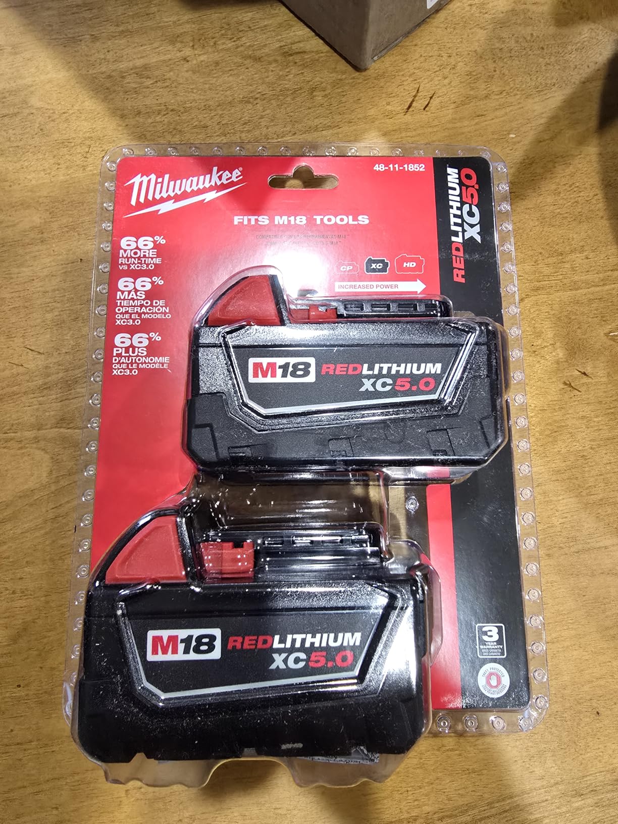 Milwaukee M18 48-11-1850 5.0Ah XC Extended Capacity Batteries (2-Pack) customer photo 1