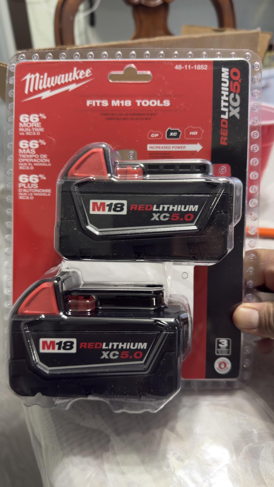Milwaukee M18 48-11-1850 5.0Ah XC Extended Capacity Batteries (2-Pack) customer photo 2