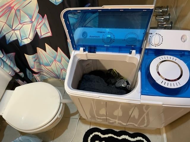 Auertech Portable Washing Machine, 28lbs Twin Tub Washer Mini Compact Laundry Machine with Drain Pump customer photo 1