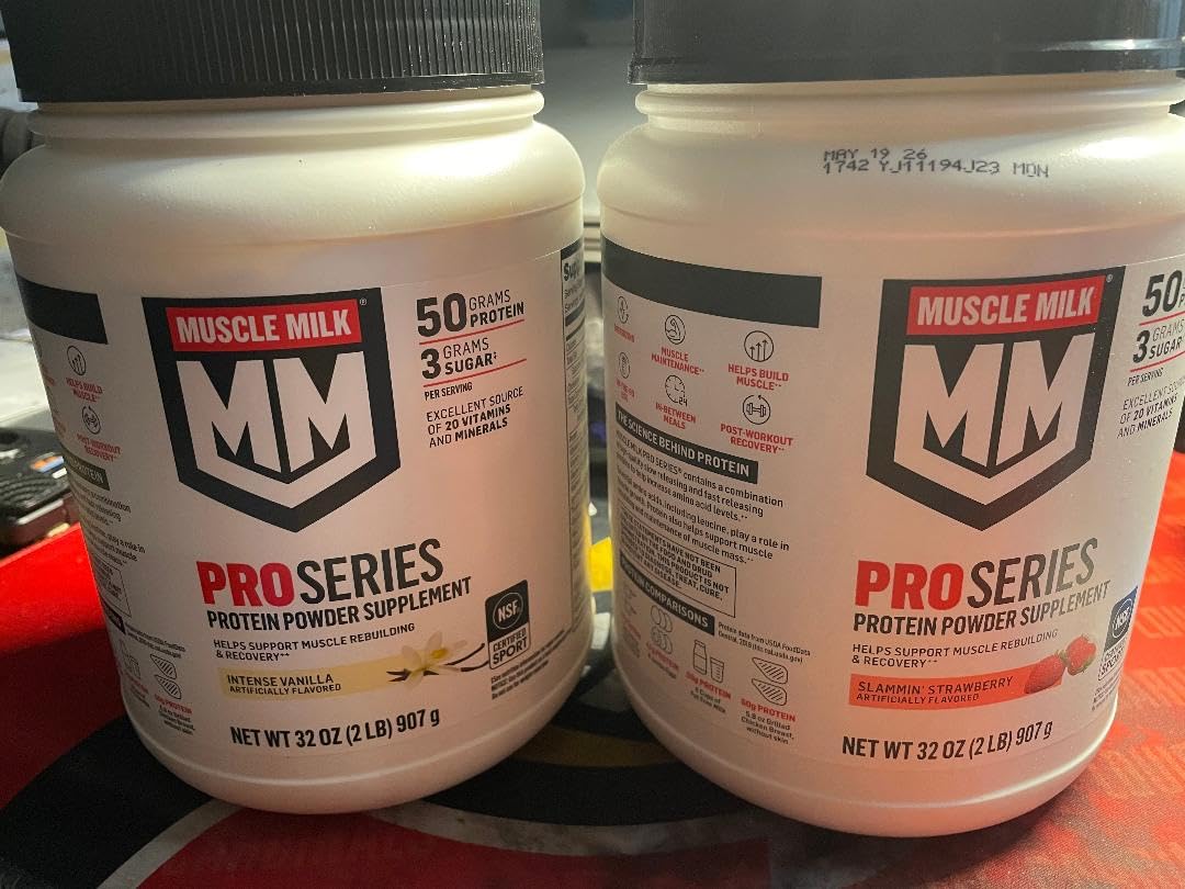Muscle Milk Pro Series Protein Powder Supplement, Intense Vanilla, 2 Pound, 11 Servings, 50g Protein, 3g Sugar, 20 Vitamins & Minerals, NSF Certified for Sport, Workout Recovery, Packaging May Vary customer photo 2