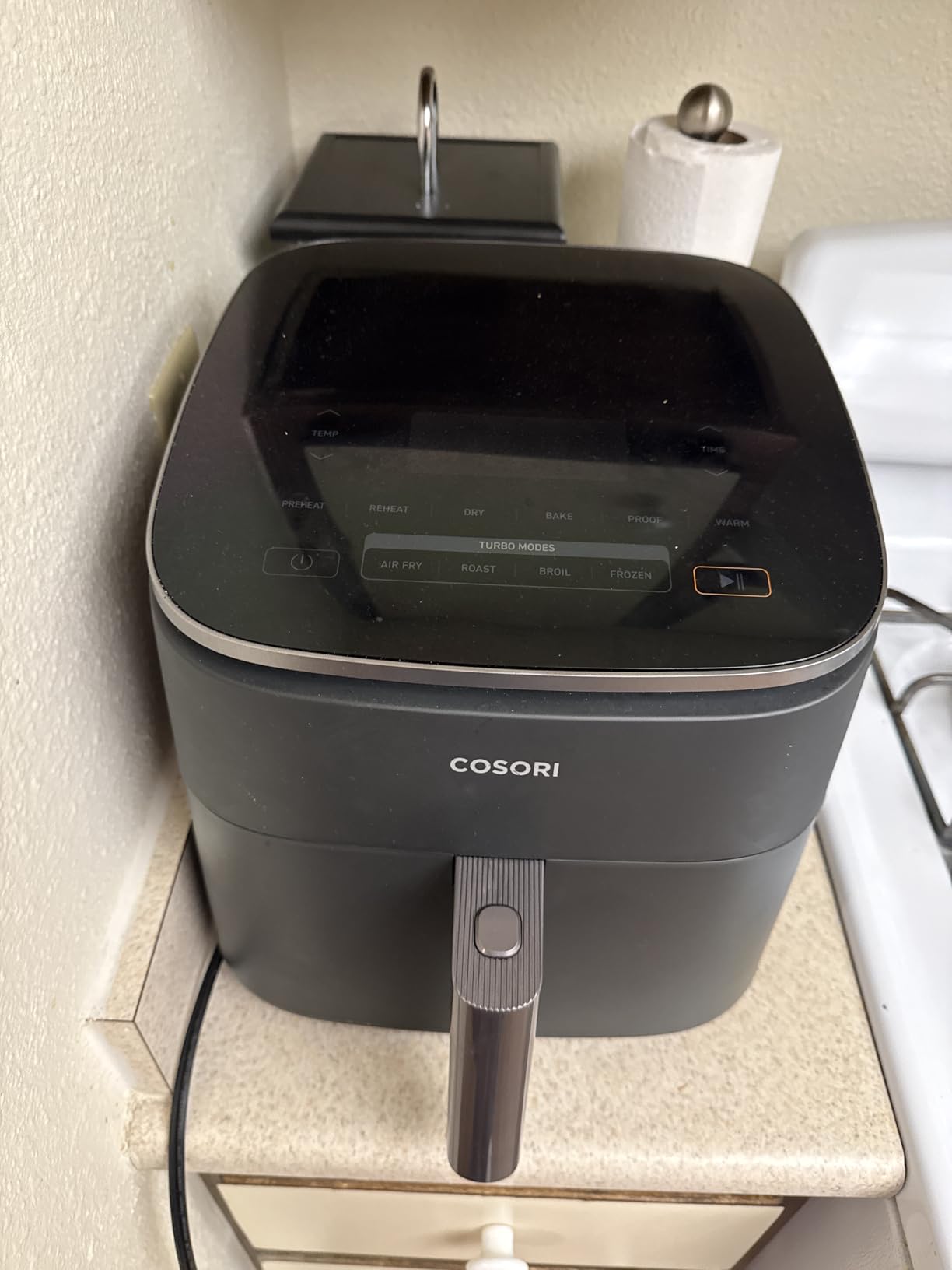 Cosori 9-in-1 TurboBlaze Air Fryer 6 Qt, Premium Ceramic Coating, 90°-450°F, Precise Heating for Even Results, Air Fry, Roast, Bake, Broil, Dry, Frozen, Proof, Reheat, Keep Warm, 120V, Dark Gray customer photo 1