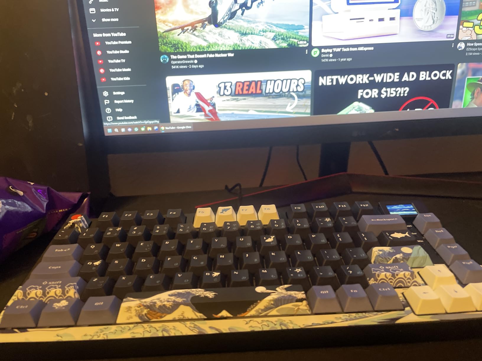 Womier SK80 75% Keyboard with Color Multimedia Display Mechanical Gaming Keyboard Creamy Sound, Wired Hot Swappable Gasket Mount RGB Custom Key Board, Pre-lubed Stabilizer for Mac/Win, Black Kanagawa customer photo 1