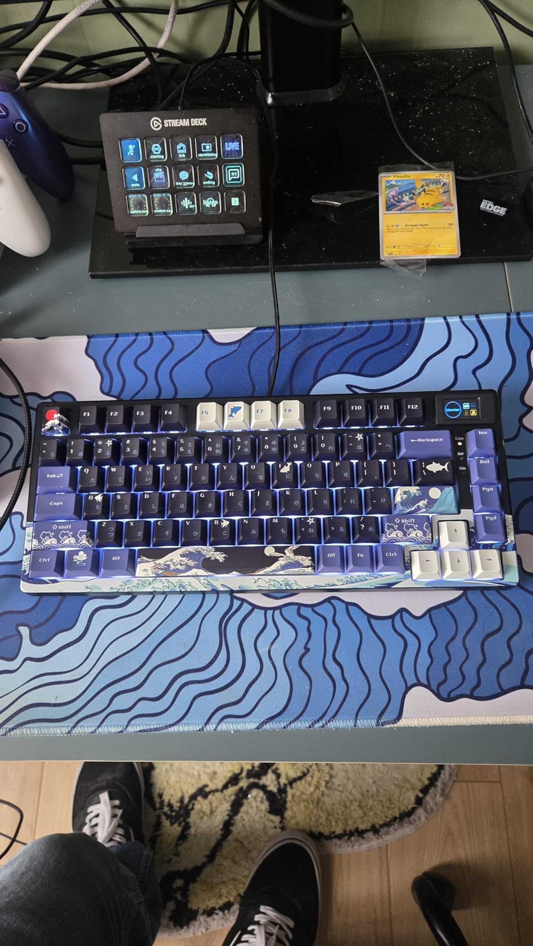 Womier SK80 75% Keyboard with Color Multimedia Display Mechanical Gaming Keyboard Creamy Sound, Wired Hot Swappable Gasket Mount RGB Custom Key Board, Pre-lubed Stabilizer for Mac/Win, Black Kanagawa customer photo 2