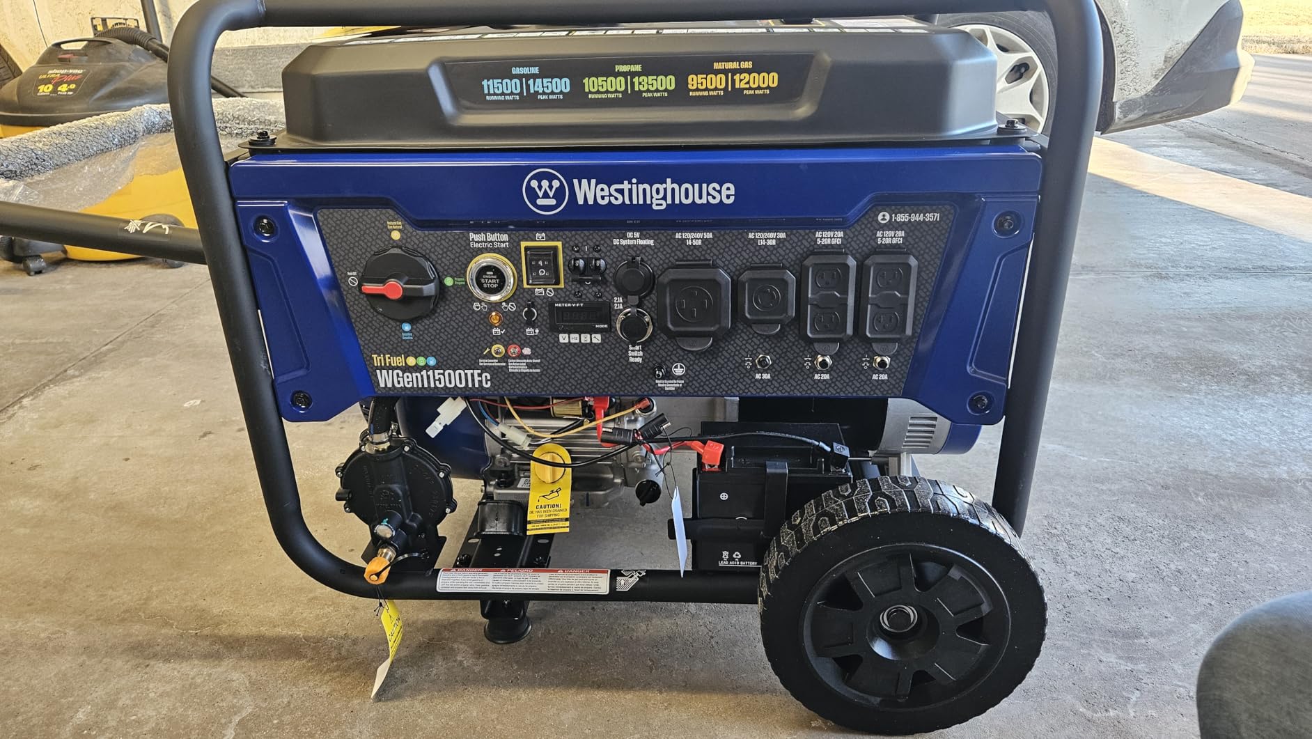 Westinghouse 14500 Peak Watt Tri-Fuel Home Backup Portable Generator, Remote Electric Start, Transfer Switch Ready, Gas, Propane, and Natural Gas Powered customer photo 1