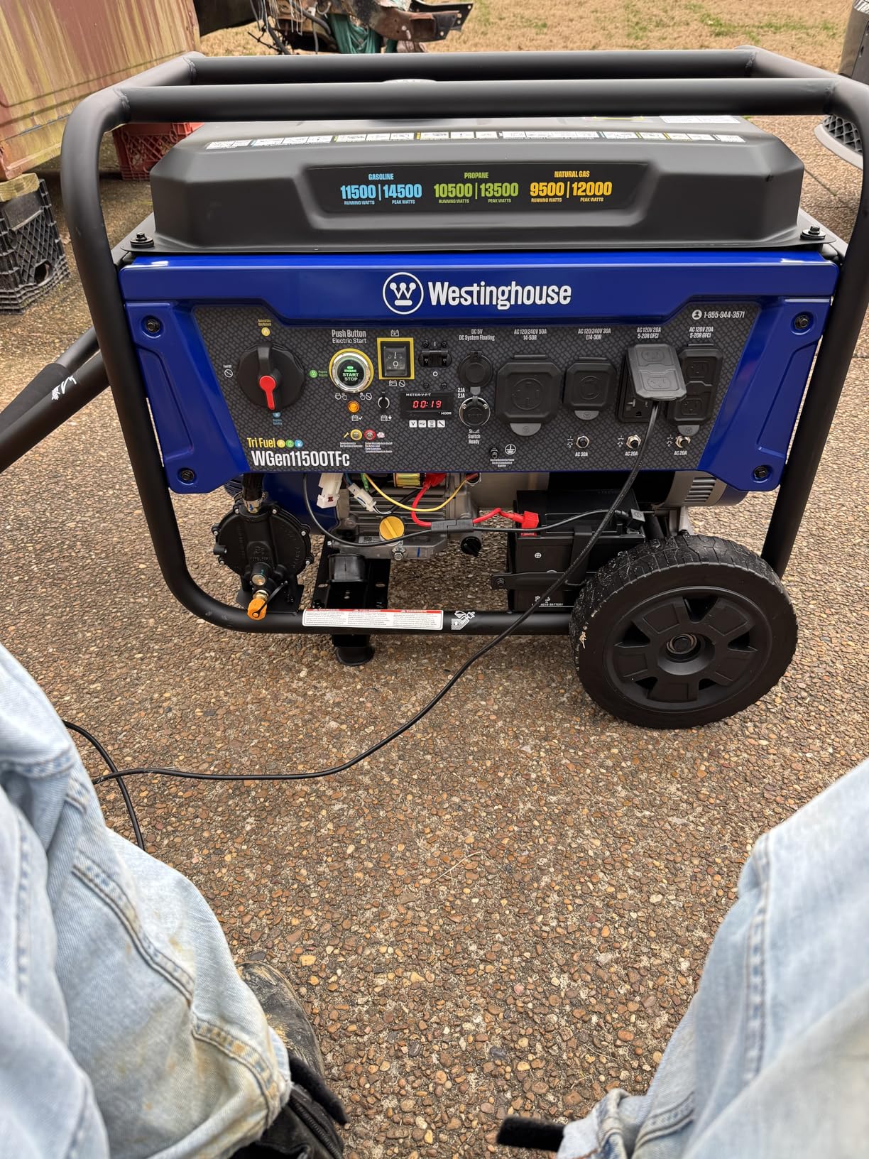 Westinghouse 14500 Peak Watt Tri-Fuel Home Backup Portable Generator, Remote Electric Start, Transfer Switch Ready, Gas, Propane, and Natural Gas Powered customer photo 2