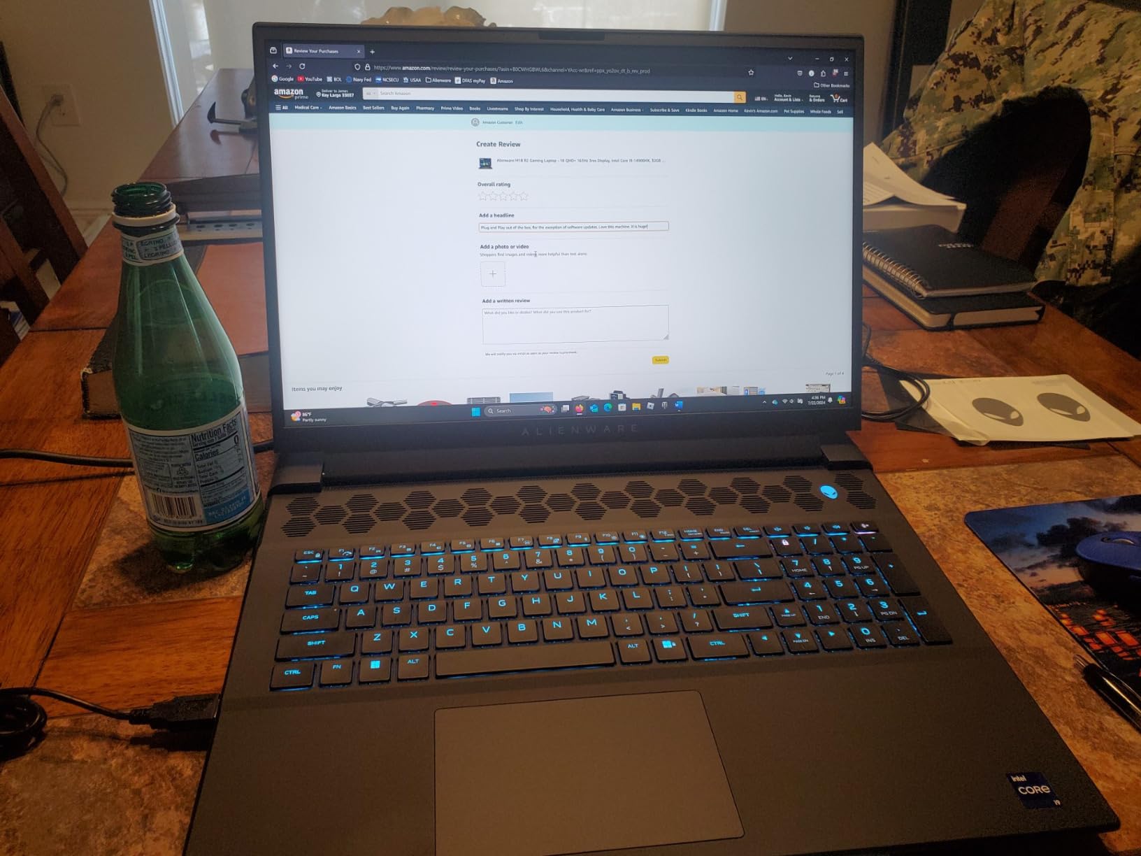 Alienware M18 R2 Gaming Laptop - 18 QHD+ 165Hz 3ms Display, Intel Core i9-14900HX, 32GB DDR5 RAM, 1TB SSD, NVIDIA GeForce RTX 4080 12 GB GDDR6, Windows 11 Home, Onsite Service - Dark Metallic Moon customer photo 1