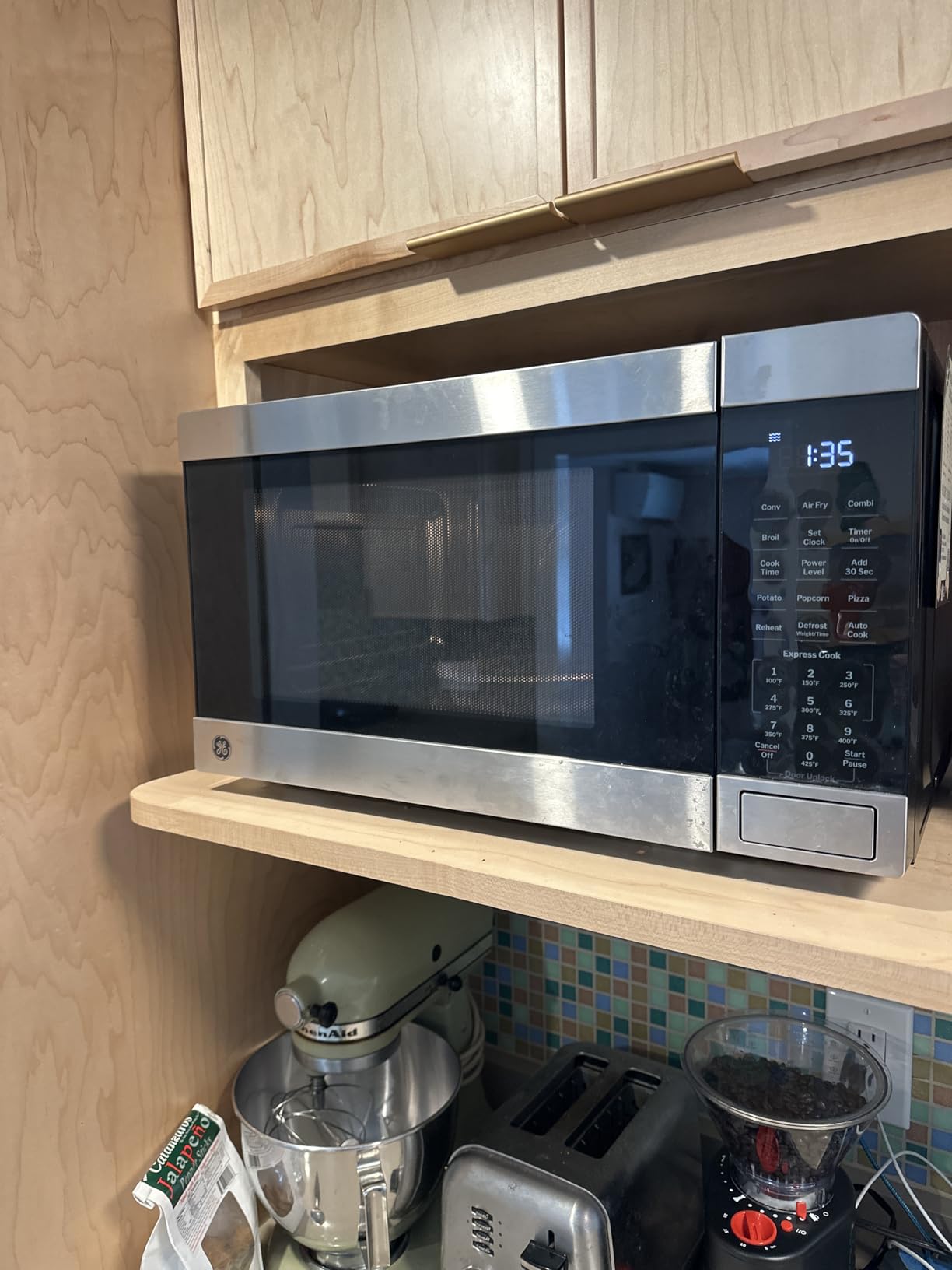 GE GCST10A1WSS 1.0 Cu Ft Convection Microwave Oven, 1050W Countertop Air Fry Microwave with Broil & Crisper Pan, Compact Stainless Steel Design customer photo 1