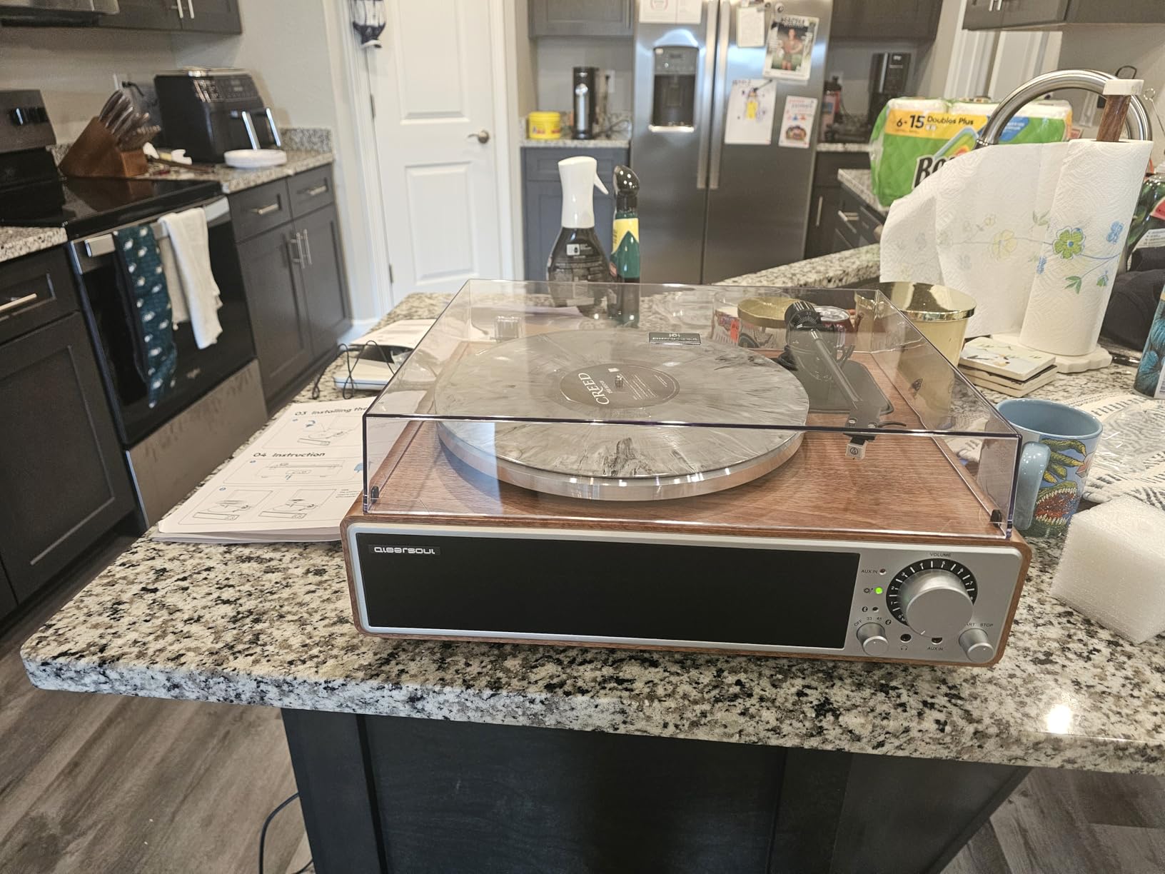 ONE-Q All-in-one Vinyl Record Player with Bluetooth 5.4, HiFi Turntable Built-in Speakers, Phono Preamp, AT-3600L Cartridge, 33/45 RPM, Auto Off customer photo 1