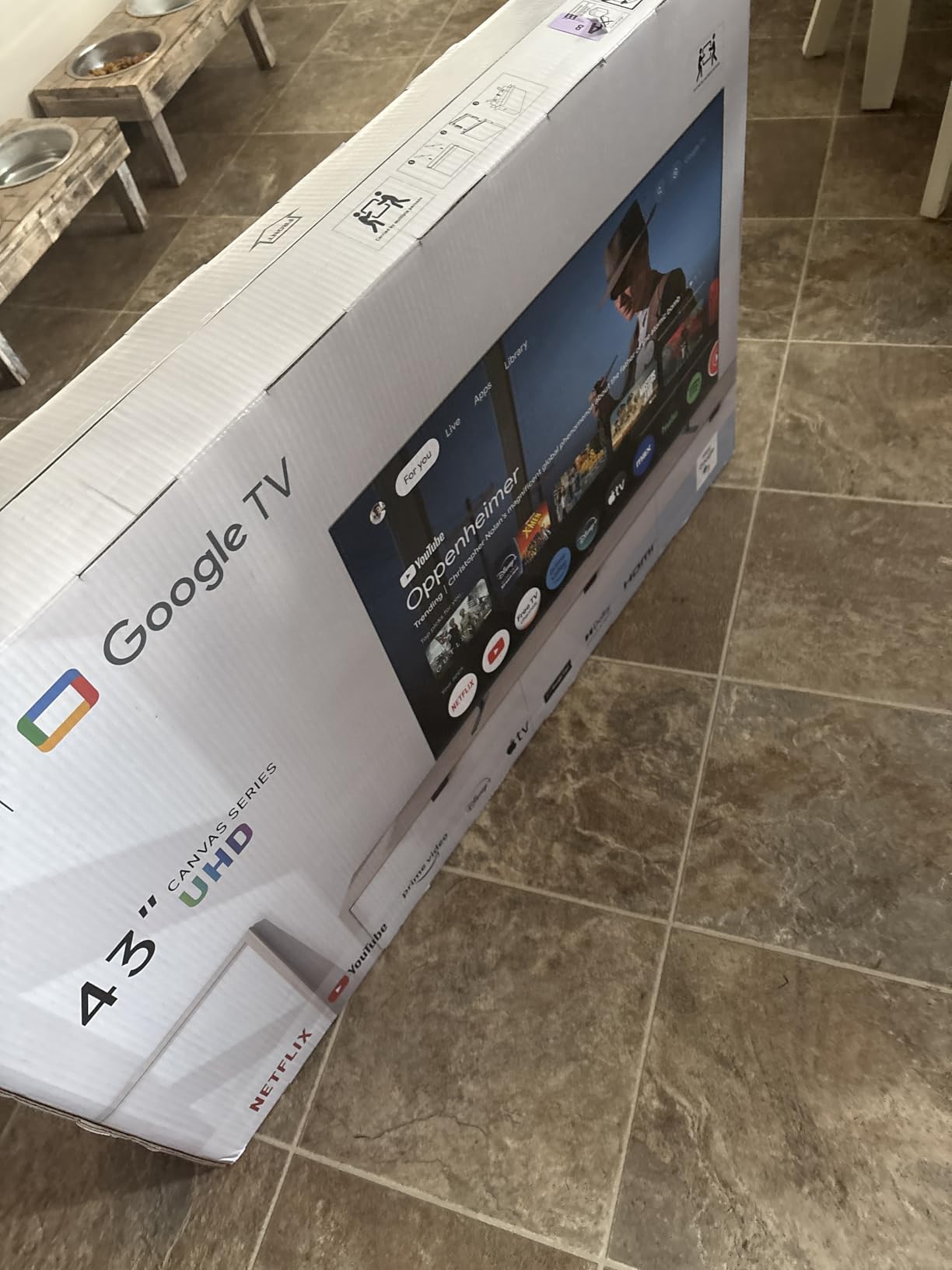 FPD 43 Inch Smart TV, 4K UHD LED Flat Screen Google TV with Google Cast, Bluetooth, HDMI, Streaming Live, HDR 10, Dolby Vision, Ultra Slim Television (Canvas-Series, CG43-C3, 2025) customer photo 1