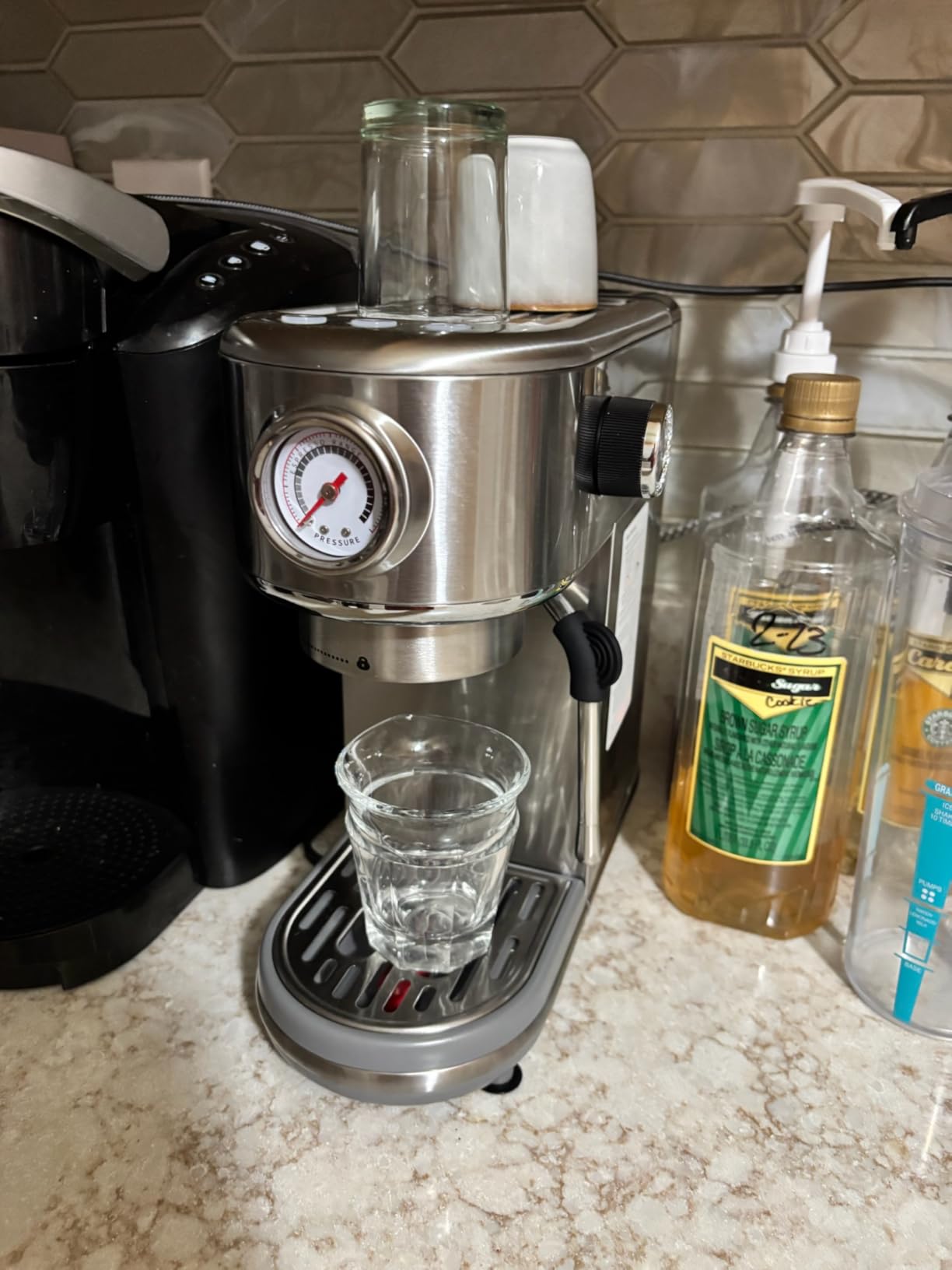 Espresso Machine with Milk Frother, 20 Bar Pressure Espresso Maker, with 44OZ Removable Tank, Compact Stainless Steel Coffee Machine for Home, Office, Latte, Cappuccino, Gift for Women or Men customer photo 1