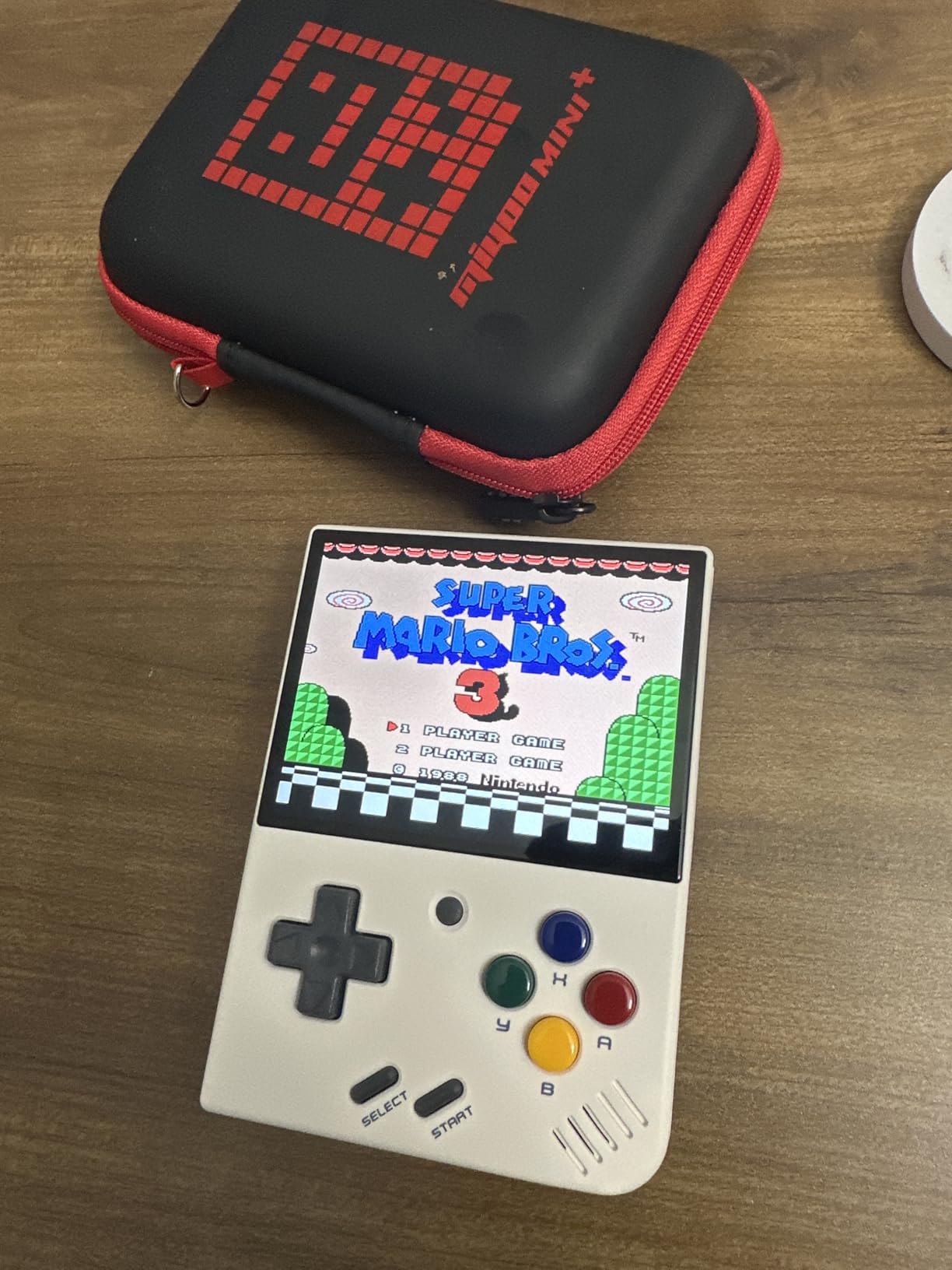 Mini Plus with Portable Case Retro Emulator Handheld Game Console Latest Version with WiFi & RTC, 3.5'' 640*480 IPS Screen 3000mAh Battery, White 64GB customer photo 2