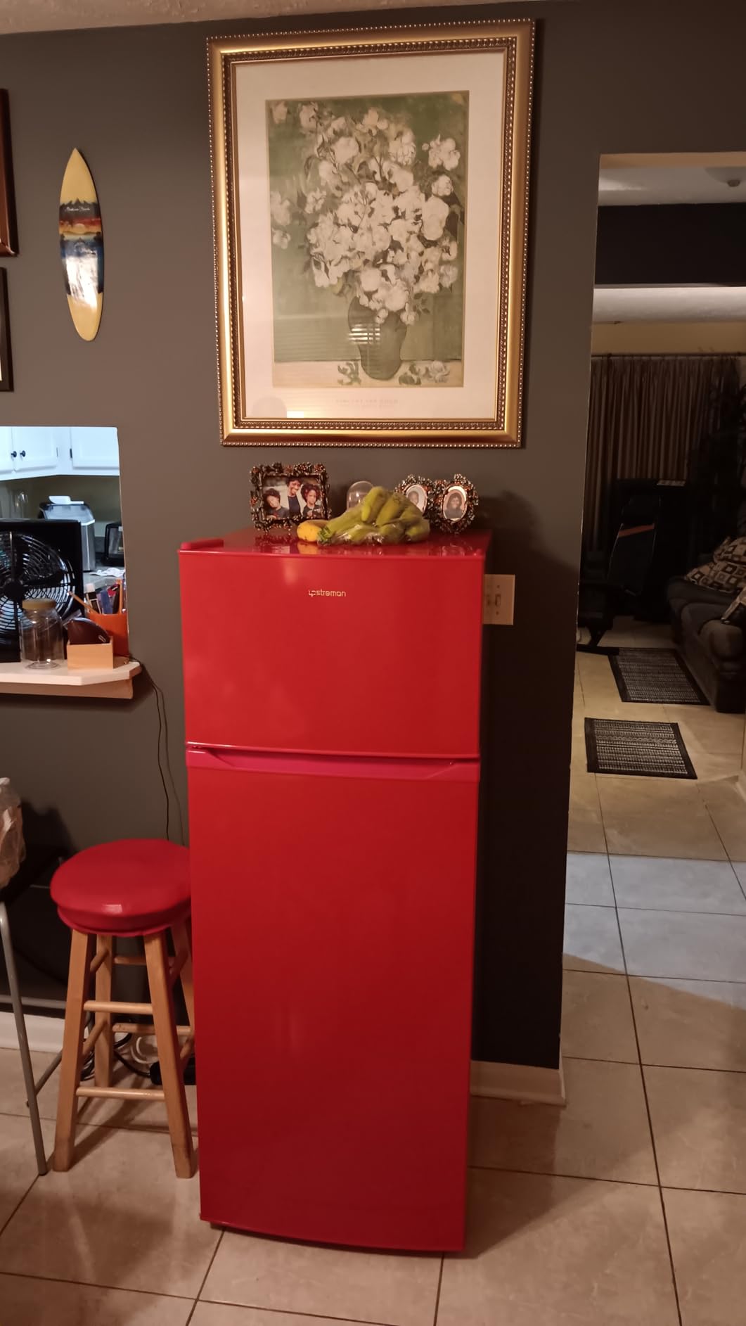 Upstreman 7.7 Cu.Ft. Refrigerator with Freezer, Double Door, Adjustable Thermostat, Large Capacity, Reversible Door Swing, Refrigerator for Apartment, Office, Dorm, Stainless (BD75) customer photo 2