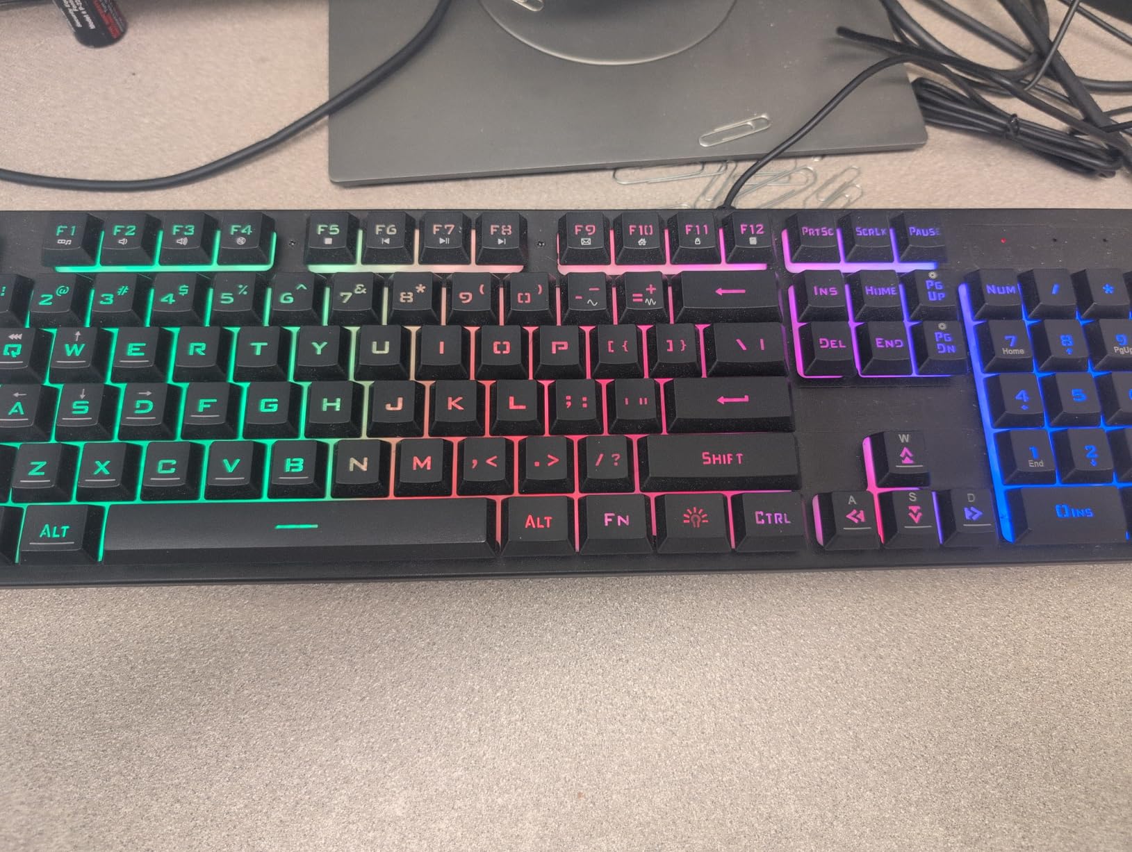 Redragon K521 Upgrade Rainbow LED Gaming Keyboard, 104 Keys Wired Mechanical Feeling Keyboard with Multimedia Keys, One-Touch Backlit, Anti-Ghosting, Compatible with PC, Mac, PS4/5, Xbox customer photo 1