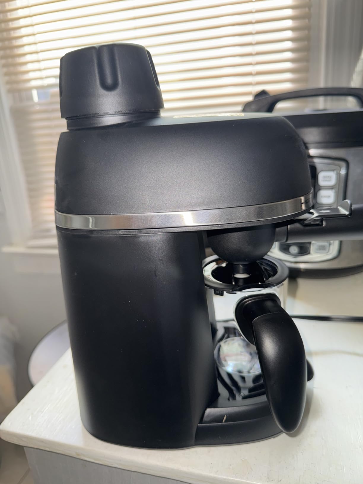 Coffee Machine, 3.5 Bar Espresso & Cappuccino Machine with Steam Wand, Compact Design Coffee Maker for Latte, Safety Lock & Tritan Cups, 800w, Black customer photo 2