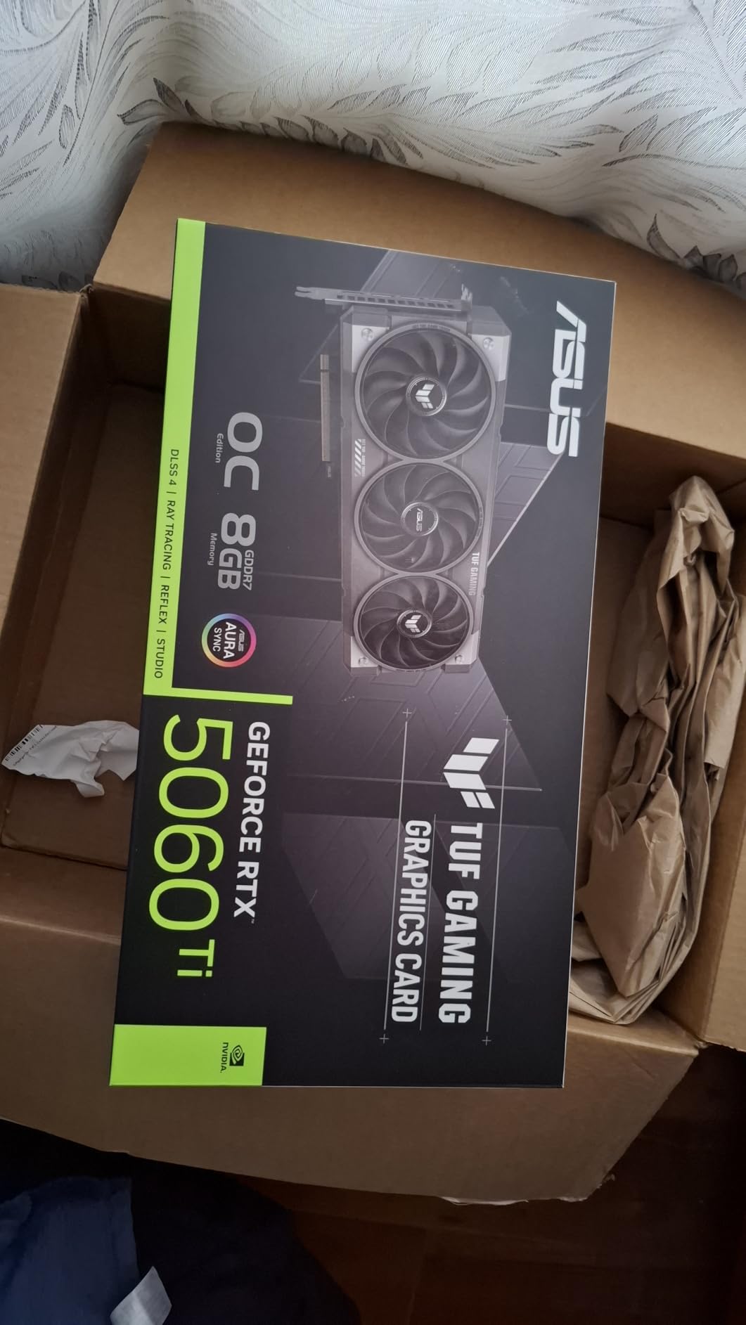 ASUS TUF GeForce RTX 5060 Ti 8GB GDDR7 OC Edition Graphics Card, NVIDIA, Desktop (PCIe 5.0, HDMI/DP 2.1, 3.1-Slot, Military-Grade Components, Protective PCB Coating, Axial-tech Fans) customer photo 2