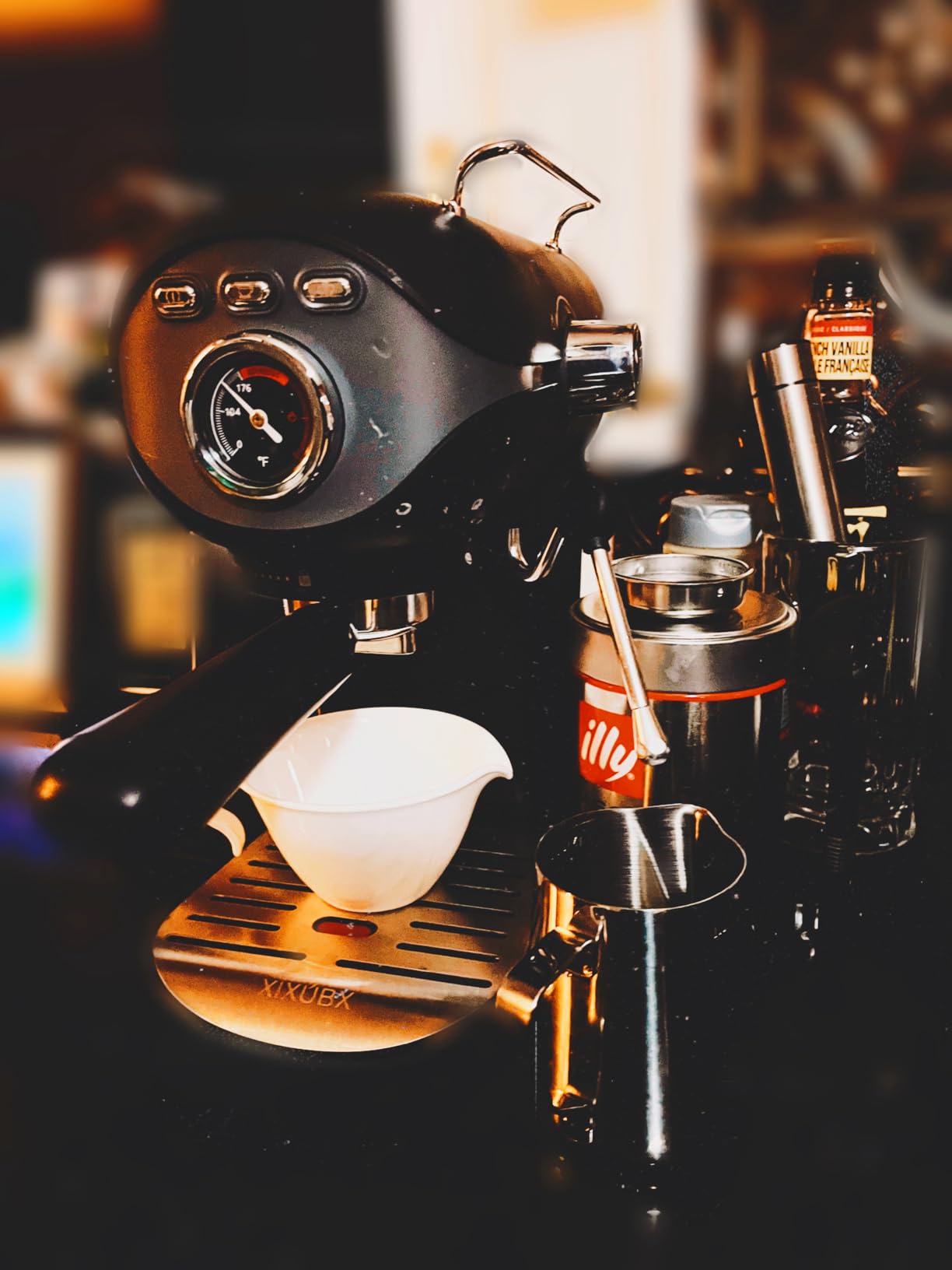 Espresso Machine, 20 BAR Pump Temperature Control, Compact Espresso Maker with Steam Milk Frother, Professional Coffee Makers for Home, Cappuccino, Latte, Gifts for Coffee Lover, Black customer photo 2