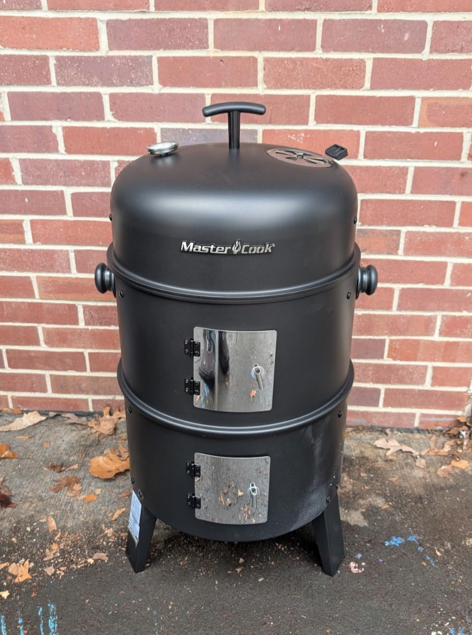 MASTER COOK 16 inch Charcoal Smoker, Vertical BBQ Grill, Heavy Duty 4 In 1 Fire Pit with built-in Thermometer & Adjustable Vent System for Backyard Patio Camping customer photo 1