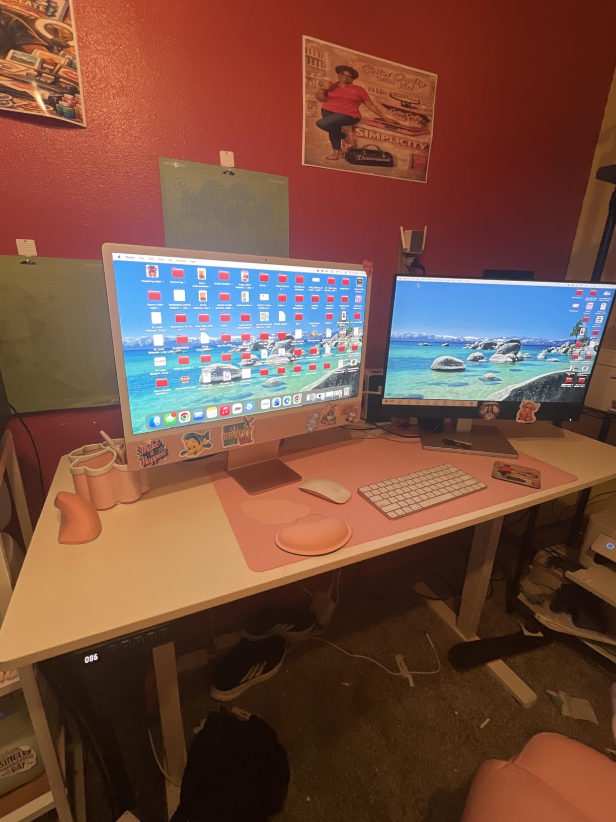 DUMOS 63 Inch Electric Standing Desk Height Adjustable, Sit to Stand Computer Workstations Large Work PC Table Home Office Writing Gaming Desks with Memory Presets for Walking Pad, Bedroom, White customer photo 1