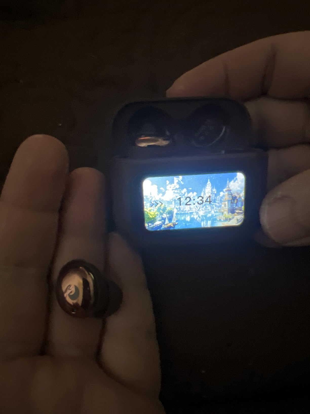 Sleep Earbuds Bluetooth 5.4 in Ear Smart Touch Screen Ear Buds, 48H Playtime Mini Sleep Headphones Small Design for Side Sleepers, Crystal-Clear Calls, 5 EQ Modes, IPX7 Waterproof Earphones Black customer photo 1