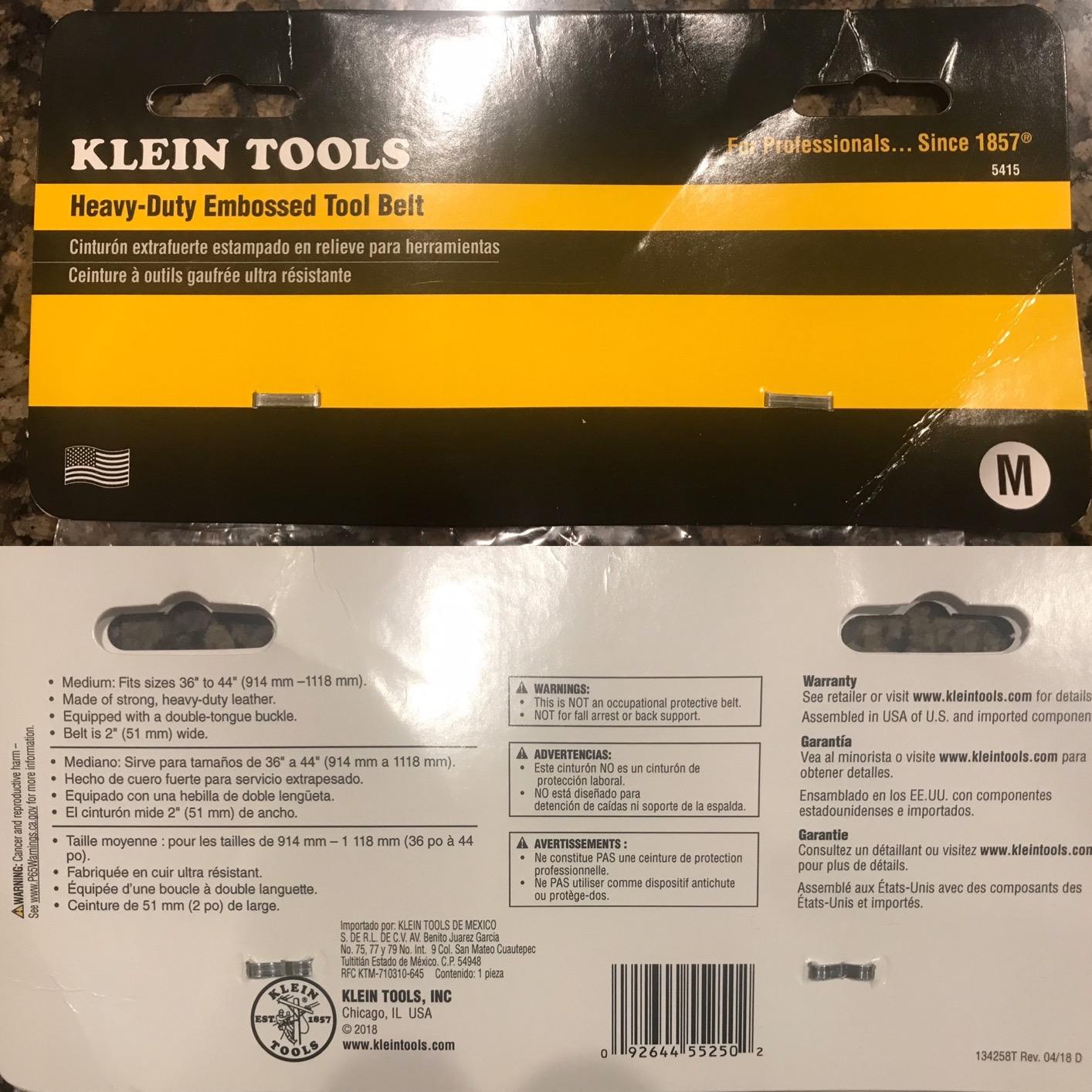 Klein Tools 5415 Tool Belt, Heavy-Duty Leather Work Belt for Contractors, Construction, Carpenters, Electricians, Framers, Ironworkers, Medium customer photo 1