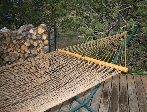 Original Pawleys Island Large Oatmeal DuraCord Rope Hammock - 13 ft. x 55 in., 2-Person, 450 lb Capacity, Oak Spreader Bar, Zinc-Plated Hardware, Handcrafted in the USA customer photo 2