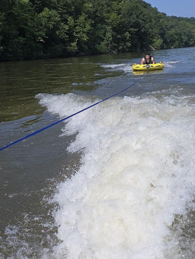 RAVE Sports Razor Inflatable Towable Tube, 1-2 Riders, Unique Skim-Fast Bottom Coating, Nylon Cover, Four Foam-Filled Reinforced Handles, Quick Connect Tow Point, Boat Tubes and Towables customer photo 1