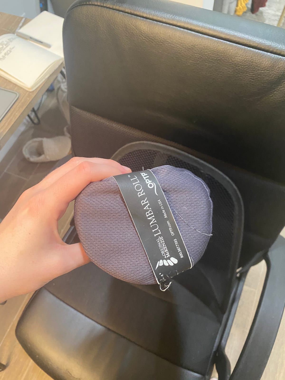 OPTP The Original McKenzie Lumbar Roll - Standard Density Low Back Support | Lumbar support for office chair & car seat back support cushion, the preferred lumbar pillow by physical therapists, USA made customer photo 1