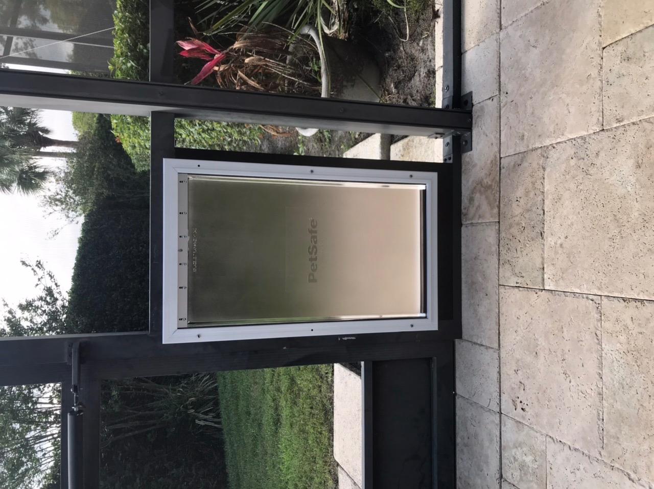 PetSafe Freedom Aluminum Pet Door, Vinyl Flap, Up to 220 lb, X-Large, White | Solid Aluminum Frame with Reinforced Corners, Slide-in Closing Panel, Fits Interior/Exterior Doors 3/8 in-2 in Thick customer photo 2