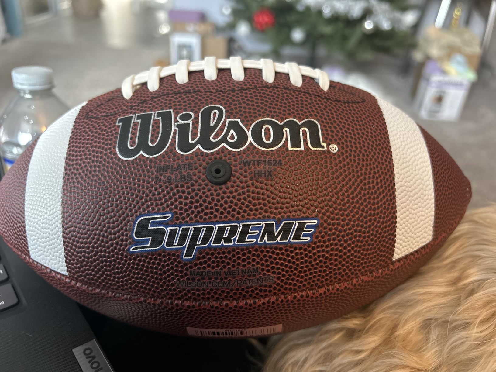 Wilson NCAA Supreme Composite Leather Football w/Pump & Tee - Junior Size, Brown customer photo 2