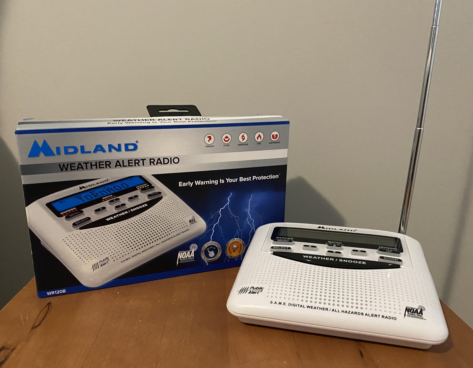 Midland - WR120B - NOAA Emergency Weather Alert Radio | Localized Programming, Trilingual Display, 60+ Emergency Alerts, Alarm, Selectable Alert Tone customer photo 1