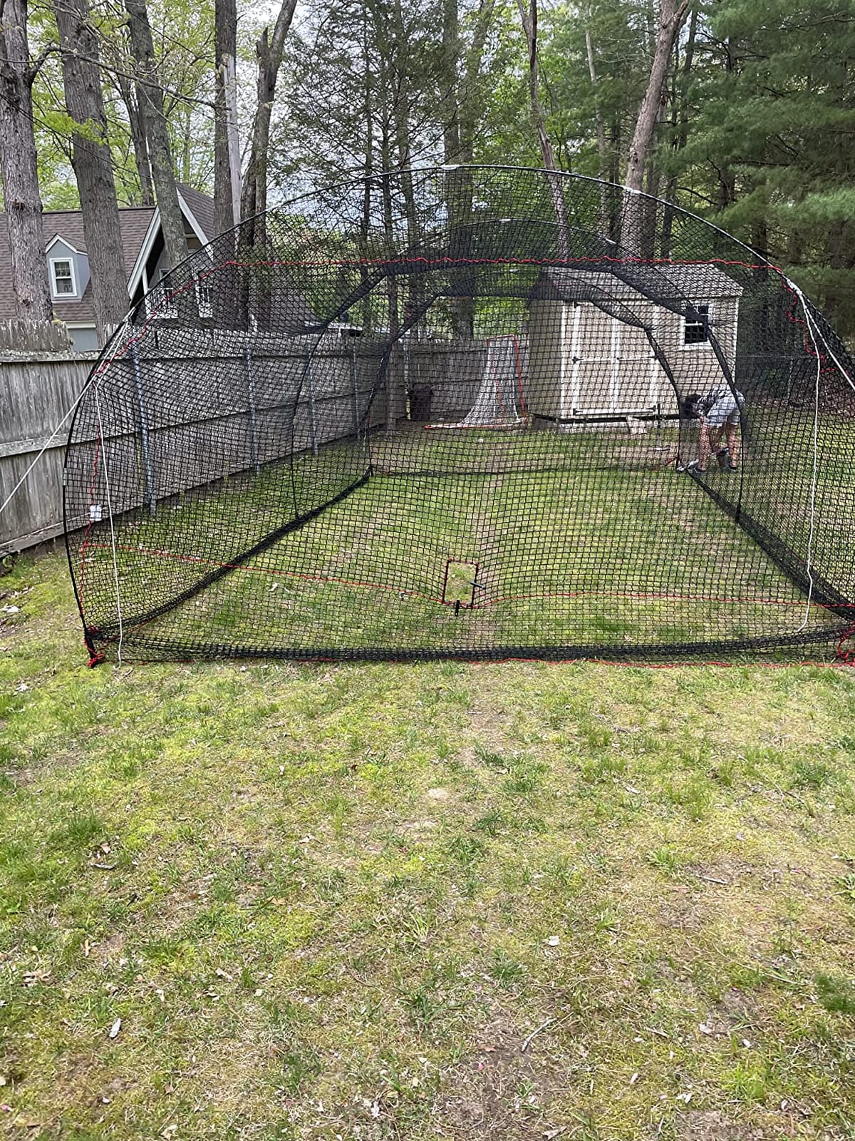 HEATER Sports PowerAlley Baseball & Softball Batting Cage Net & Frame - Heavy-Duty Net with Built-in Pitching Machine Harness for Safety (Machine Not Included) | Ideal for Batting Practice & Training customer photo 1