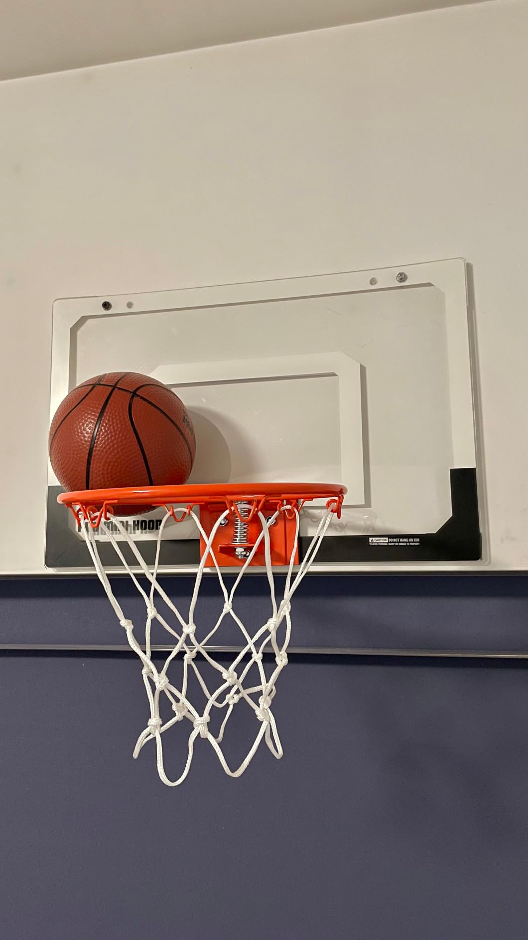 SKLZ Pro Mini Indoor Basketball Hoop with Ball, Over the Door, Shatter-Proof Backboard, Spring-Action Break-Away Steel Rim, Great for Home, Dorm Room, and Office customer photo 1