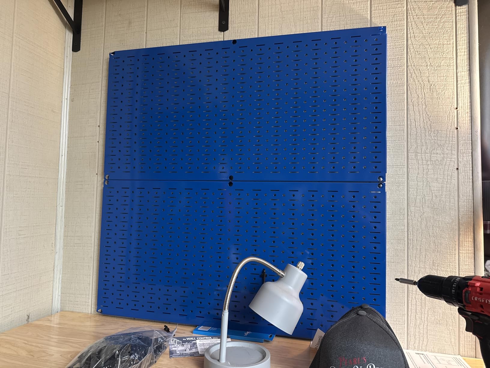 Wall Control 30-P-3232B Black Metal Pegboard Pack - (2) 32