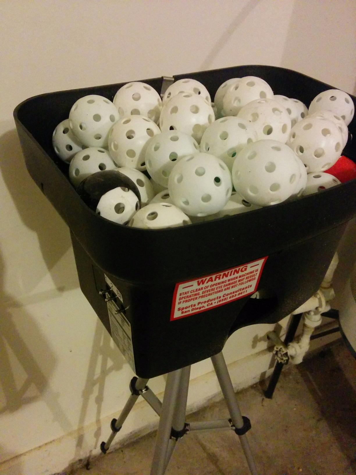 Personal Pitcher Pro Pitching Machine w/48 Small Golf Ball Size Balls | For Indoor/Outdoor Baseball or Softball Training customer photo 2