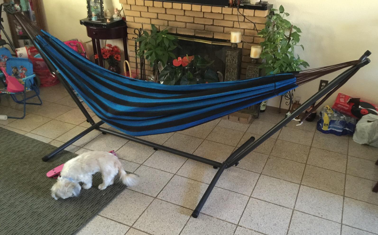 Vivere UHS9 Universal Space-Saving Steel Hammock Stand, 9-Feet, Charcoal customer photo 2
